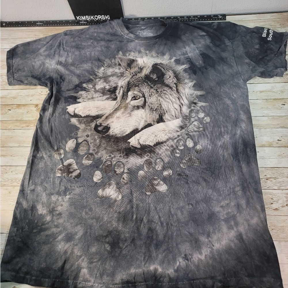 The Mountain Tie Dye Wolves Howl Wolf Pack Short Sleeve T Shirt Men's Size 3XL